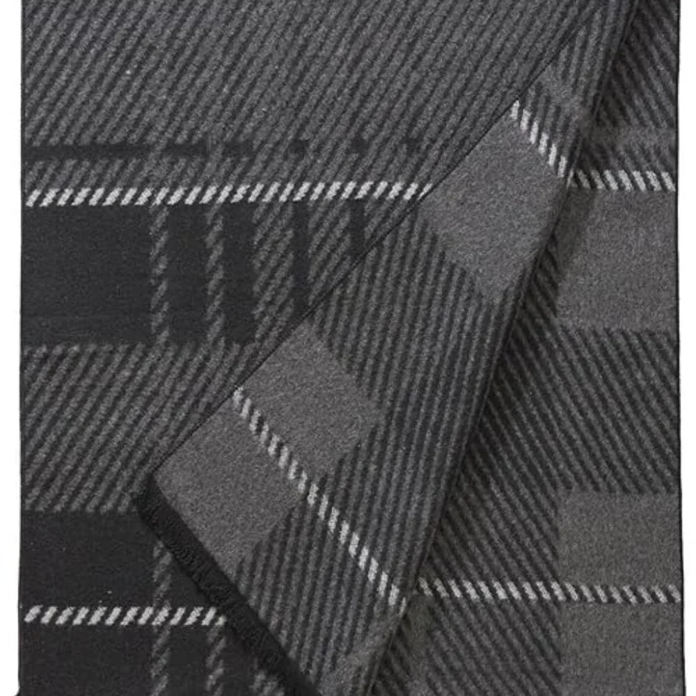 NEW FULLRON Men's Scarf Soft Warm Long Scarf Black & Gray Pattern